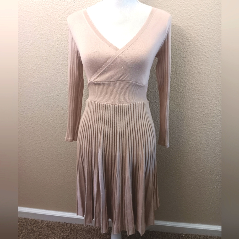 Pink Wrap Sweater Dress
